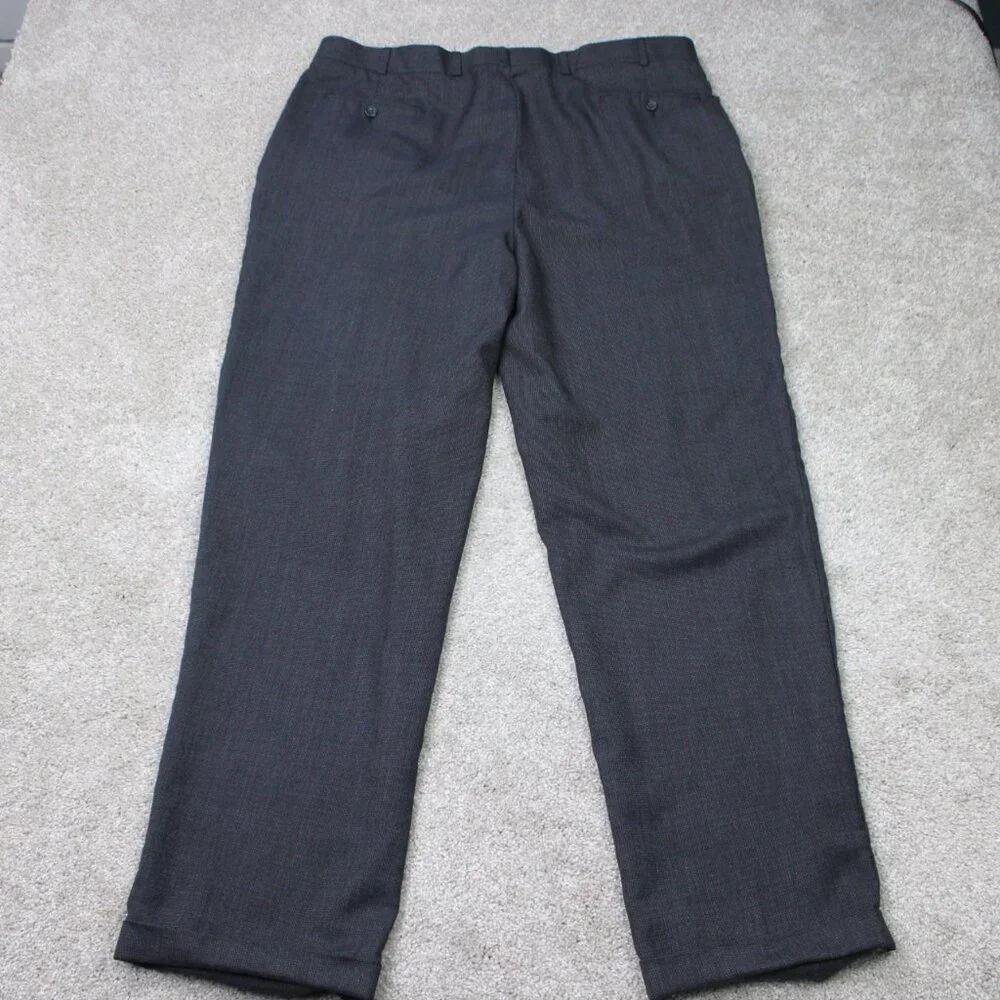 Joseph & Feiss International Trio Pants Mens 40x32 Gray Pleated 100% Wool Cuffed